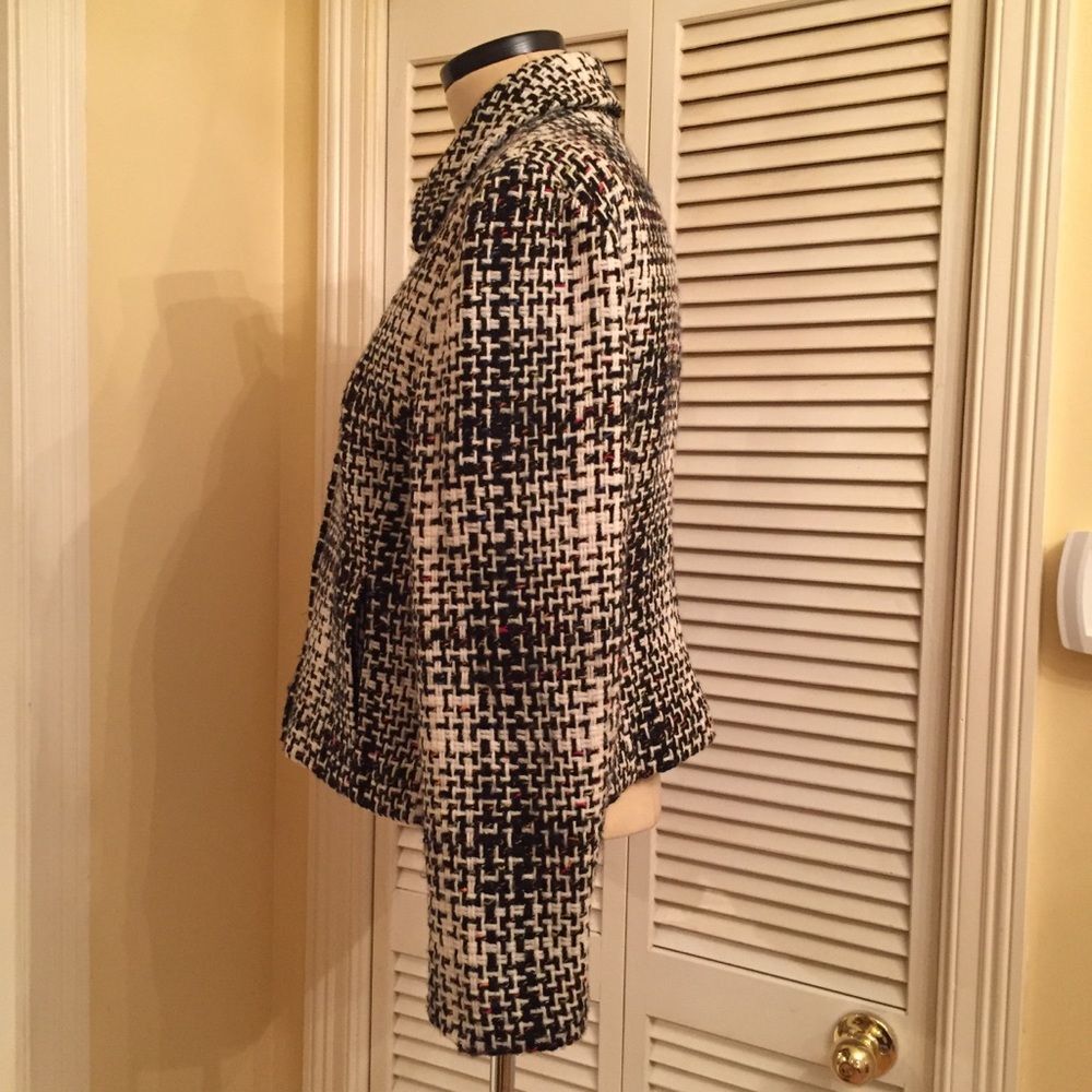 Jones New York Wool Blend Tweed Zip Jacket 14 - Picture 3 of 8